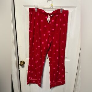 GAP women’s Red Pajama Bottoms with Pink Dots size large